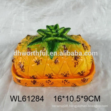 Ceramic pineapple shape butter plate